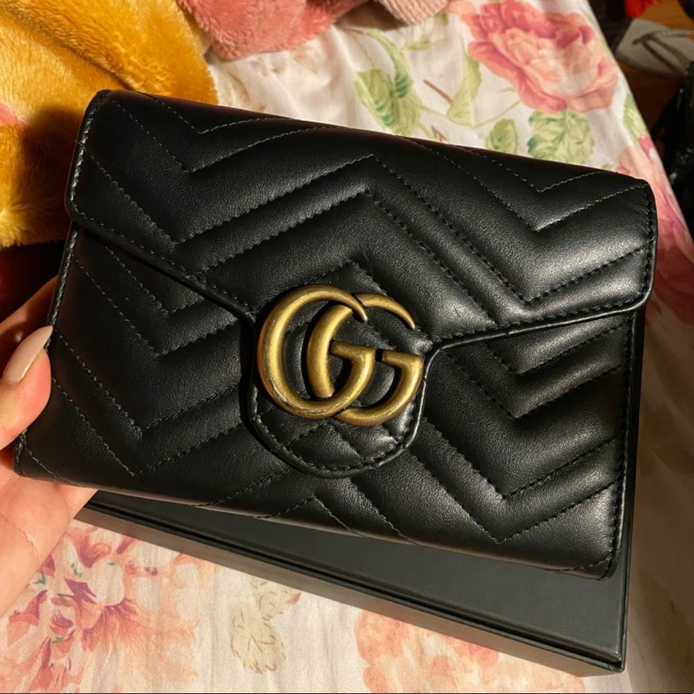 Gucci Marmont Matelassé Leather Wallet on a Chain